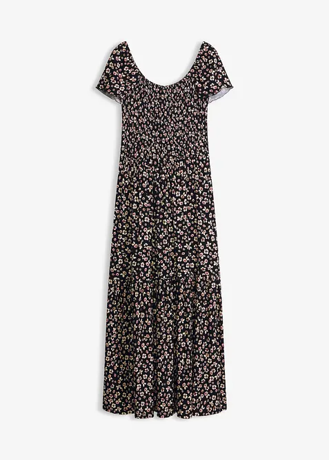 Maxikleid aus Viskose-Mix in schwarz von vorne - bonprix
