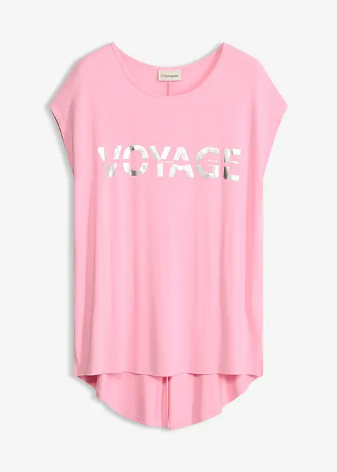 Longshirt aus Viskose-Mix in rosa von vorne - bonprix