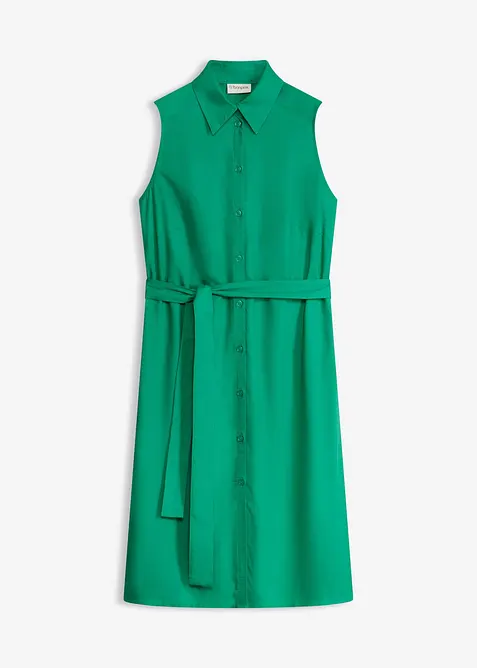 Hemdblusenkleid aus Viskose in grün von vorne - bonprix