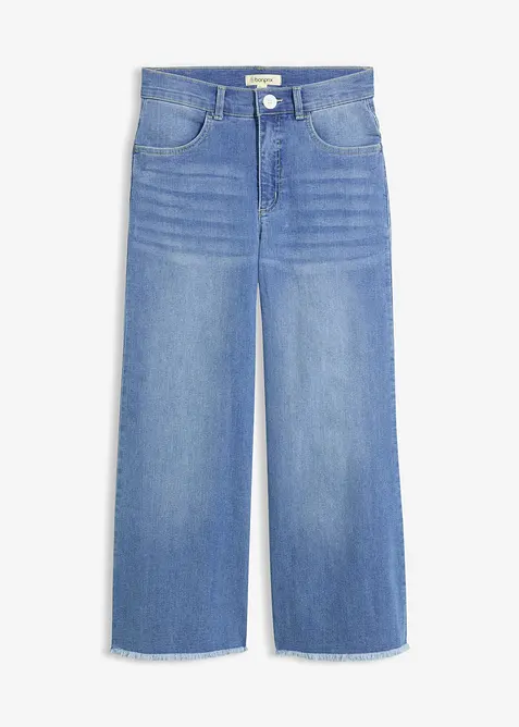7/8-Jeans, Wide Fit in blau von vorne - bonprix