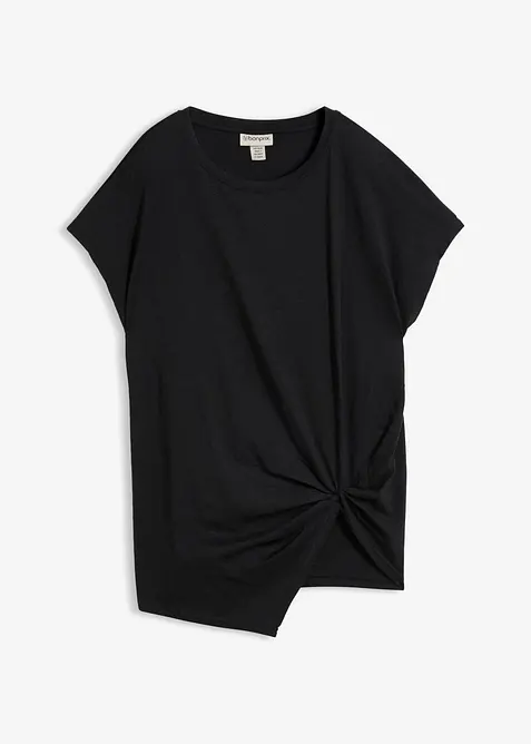 Shirt aus reiner Bio-Baumwolle in schwarz von vorne - bonprix