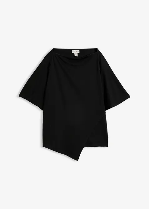 Shirt aus reiner Bio-Baumwolle in schwarz von vorne - bonprix