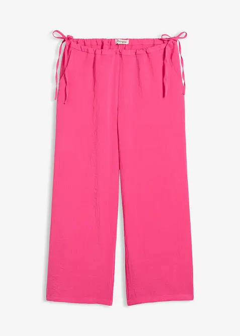 Culotte aus fließendem Viskose-Mix in pink von vorne - bonprix
