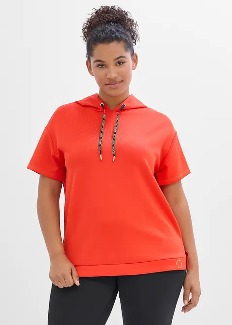 Sport-Shirt aus Scuba, schnelltrocknend in rot von vorne (im Anschnitt) - bonprix
