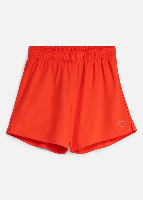 Sport-Shorts mit integrierter Radlerhose 2-in1, schnelltrocknend in rot von vorne - bonprix