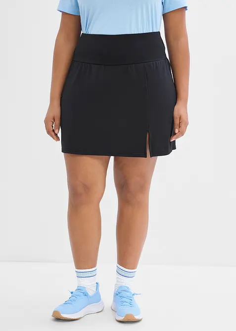 Sport-Rock mit integrierter Radlerhose, schnelltrocknend in schwarz von vorne - bonprix