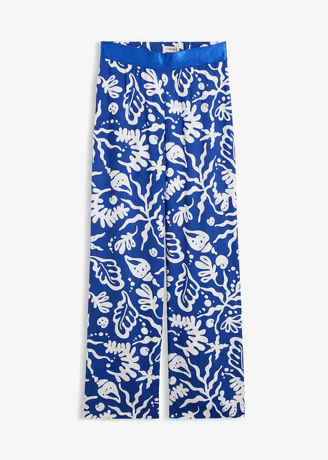 Marlenehose aus softer Viskose in blau von vorne - bonprix