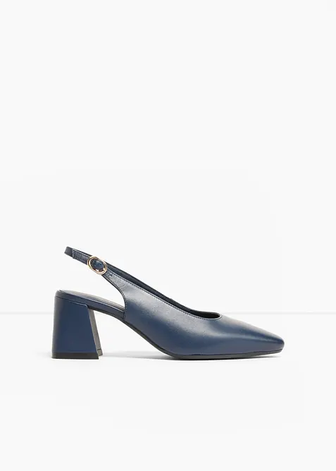 Slingpumps aus Leder in blau - bonprix