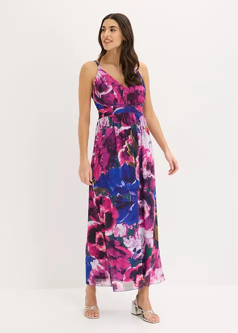 Trägerkleid aus feinem Mesh in lila von vorne (Totalaufnahme) - bonprix