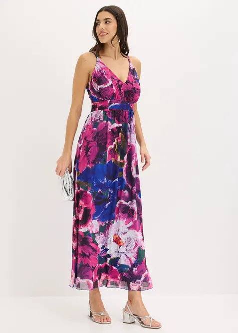 Trägerkleid aus feinem Mesh in lila im Look von vorne (Totalaufnahme) - bonprix