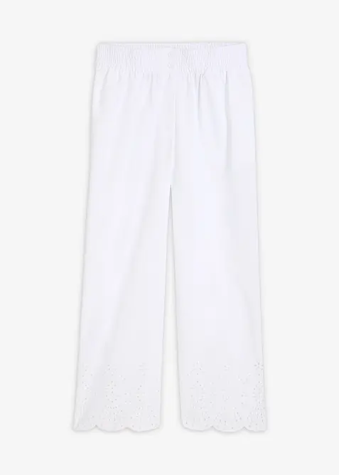 Culotte aus reiner Baumwolle in weiß von vorne - bonprix