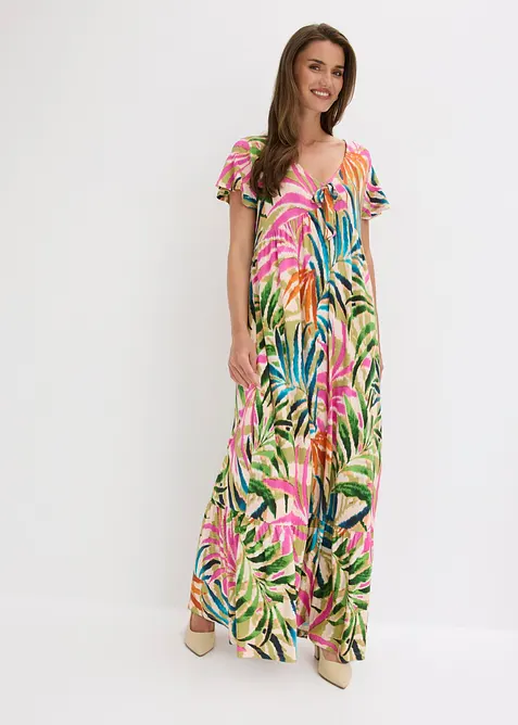 Jerseykleid aus softem Viskose-Mix in weiß im Look von vorne (Totalaufnahme) - bonprix
