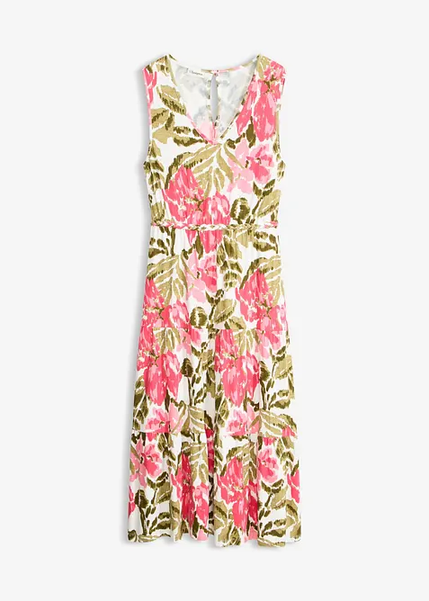 Jerseykleid aus softem Viskose-Mix in weiß von vorne - bonprix