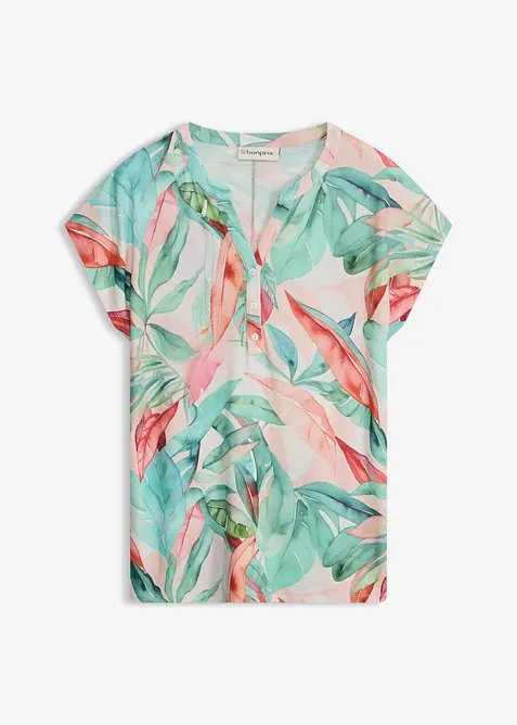 Shirt aus softem Viskose-Mix in grün von vorne - bonprix