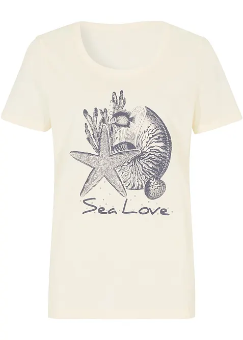 T-Shirt Sea Love in weiß von vorne - bonprix