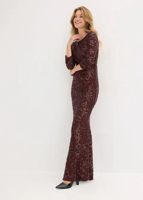 Paillettenkleid mit Rückenausschnitt in rot von vorne (Totalaufnahme) - bonprix