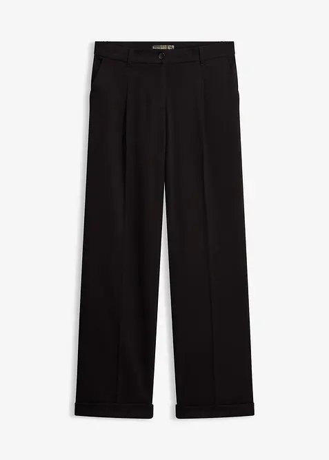 Bundfaltenhose in schwarz von vorne - bonprix