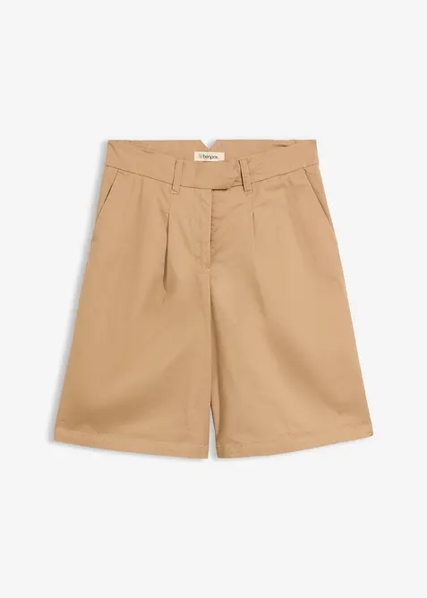 Twill-Bermuda in beige von vorne - bonprix