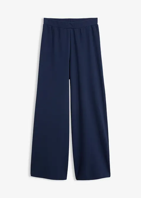 Marlenehose aus Piqué in blau von vorne - bonprix