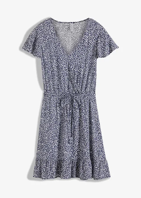 Minikleid aus fließender Viscose in blau von vorne - bonprix