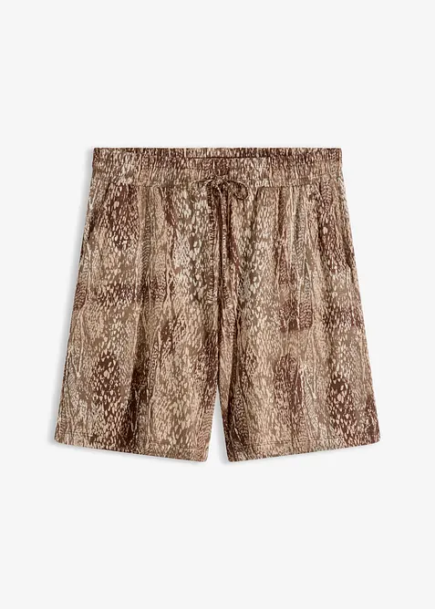 Jersey-Shorts aus softem Viskose-Mix in beige von vorne - bonprix