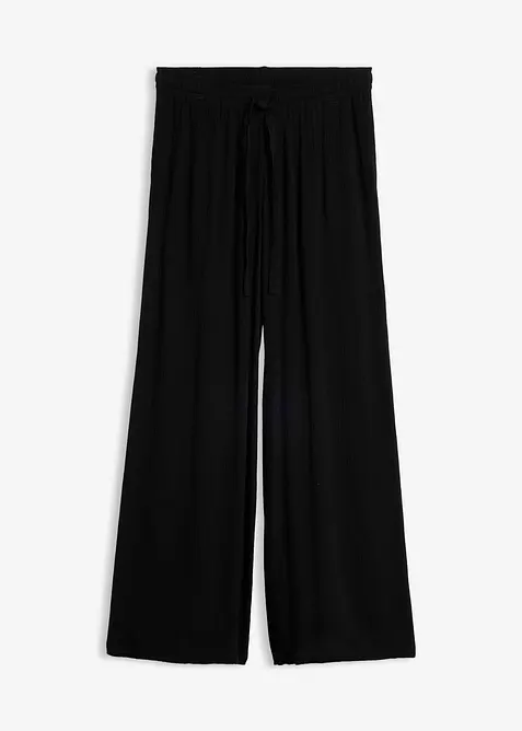 Marlenehose aus feiner Viskose in schwarz von vorne - bonprix