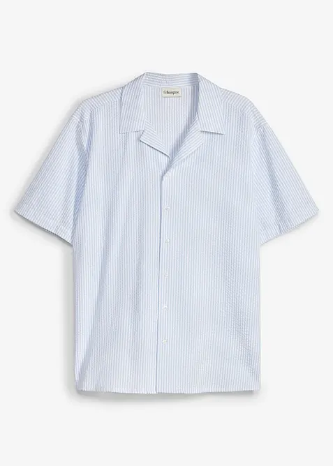 Resorthemd aus Baumwolle in Loose Fit in blau von vorne - bonprix