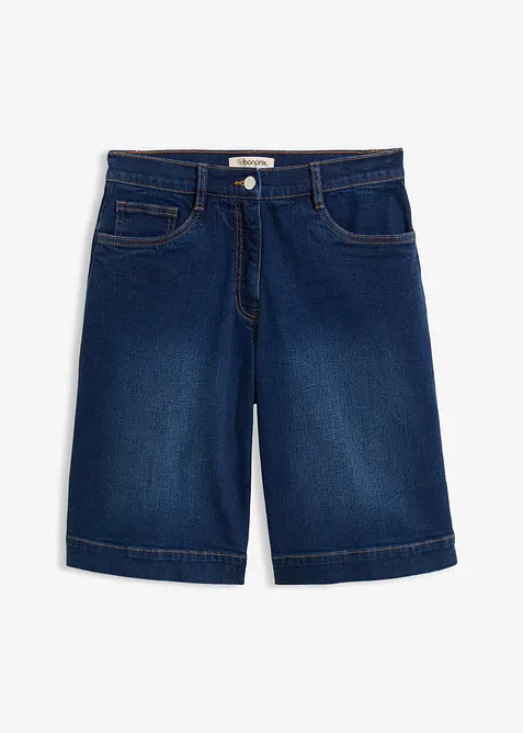 Jeans-Bermuda Mid Waist mit Bio-Baumwolle in blau von vorne - bonprix