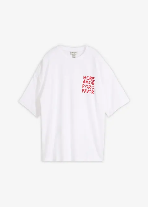 Oversize-Shirt aus schwerer Bio-Baumwolle in rot von vorne - bonprix