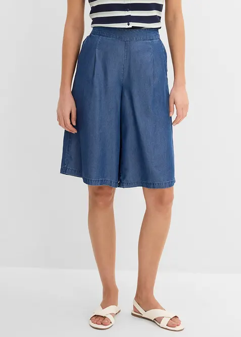 Bermuda aus weichem Lyocell in blau von vorne - bonprix