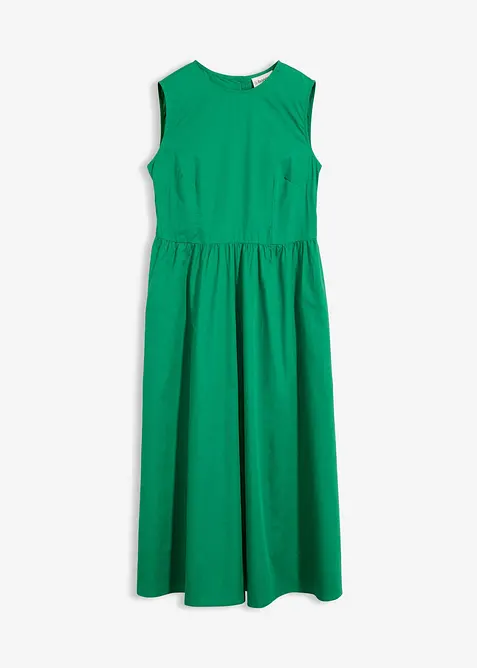 Midikleid aus reiner Bio-Baumwolle in grün von vorne - bonprix