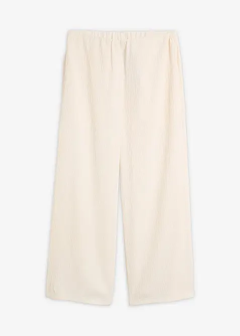 Culotte aus strukturiertem Material in weiß von vorne - bonprix