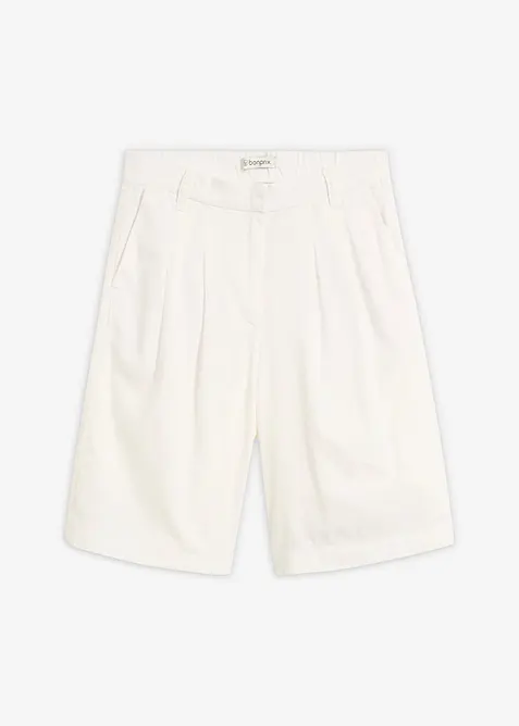 Marlene-Shorts aus Leinen-Viskose-Mix in weiß von vorne - bonprix