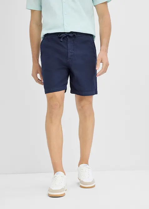 Schlupf-Shorts aus Baumwolle in Regular Fit in blau von vorne - bonprix
