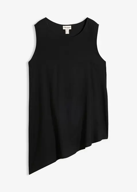 Blusentop aus softem Viskose-Mix in schwarz von vorne - bonprix
