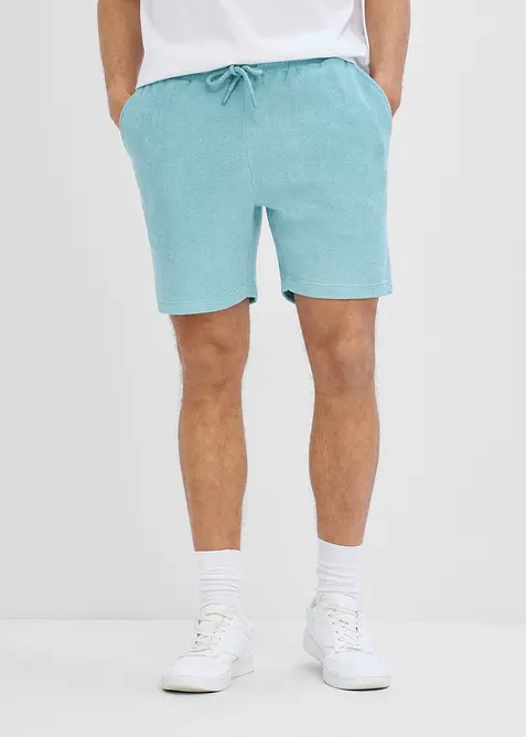 Frottee Shorts, Regular Fit in grün von vorne - bonprix
