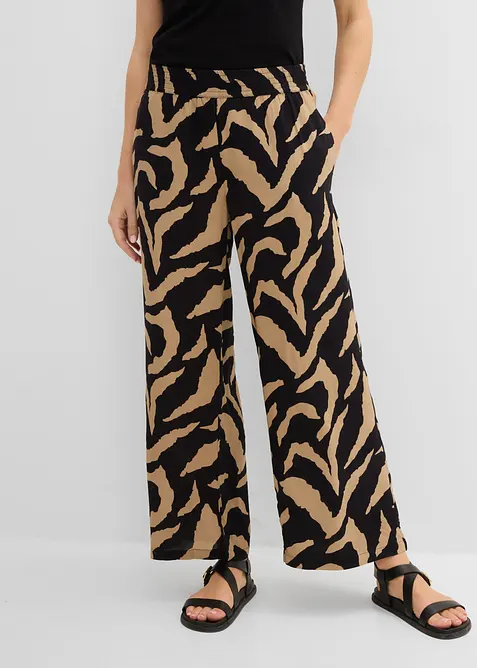 Marlenehose aus softer Viskose in schwarz von vorne - bonprix