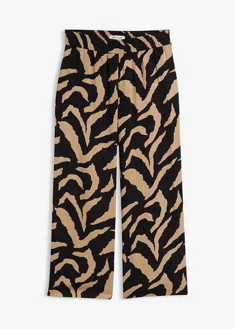 Marlenehose aus softer Viskose in schwarz von vorne - bonprix