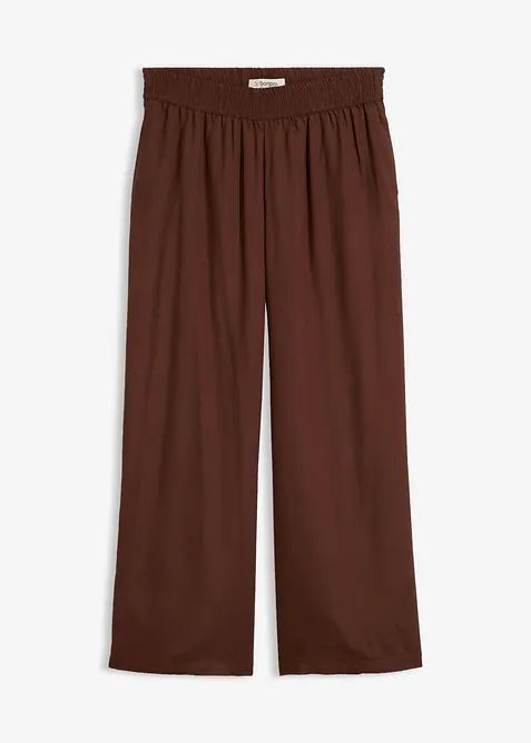 Marlenehose aus softer Viskose in braun von vorne - bonprix