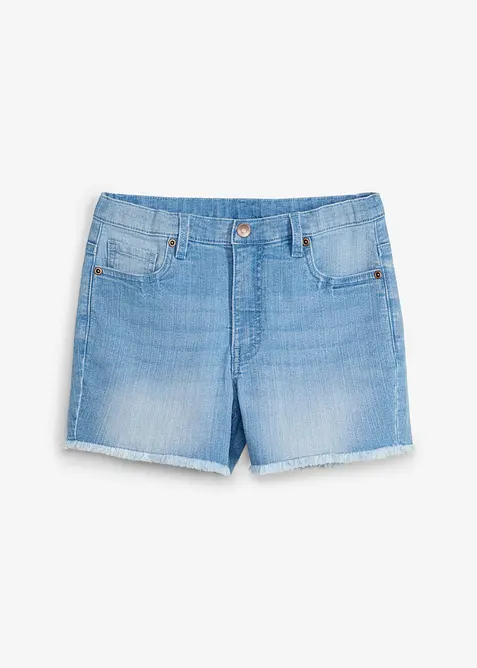 Jeans-Shorts mit Bio-Baumwolle, Mid Waist in blau von vorne - bonprix