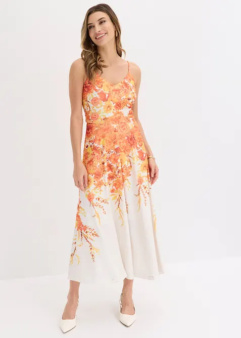 Trägerkleid in weiß von vorne (Totalaufnahme) - bonprix