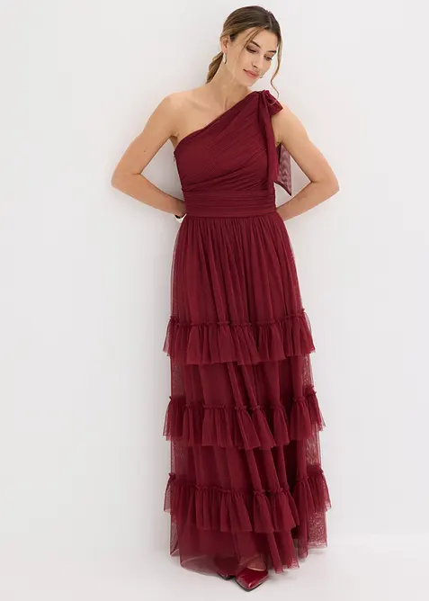 Abendkleid in rot von vorne (Totalaufnahme) - bonprix