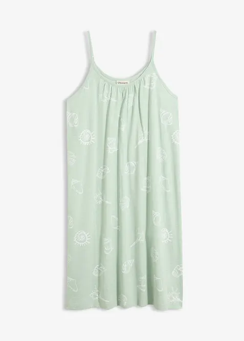 Hänger-Jerseykleid aus Bio-Baumwolle in grün von vorne - bonprix