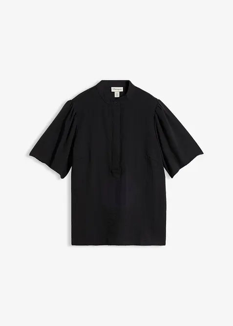 Bluse aus Viskose-Mix in schwarz von vorne - bonprix