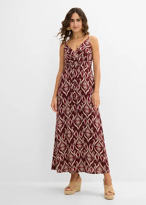 Maxikleid aus fließender Viskose in rot von vorne (Totalaufnahme) - bonprix