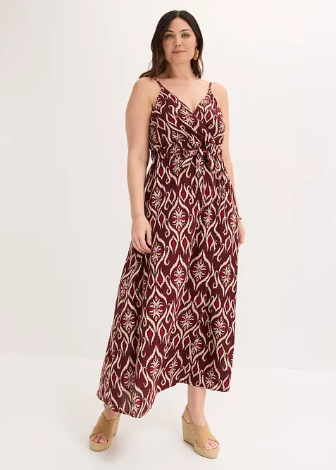 Maxikleid aus fließender Viskose in rot von vorne (Totalaufnahme) - bonprix