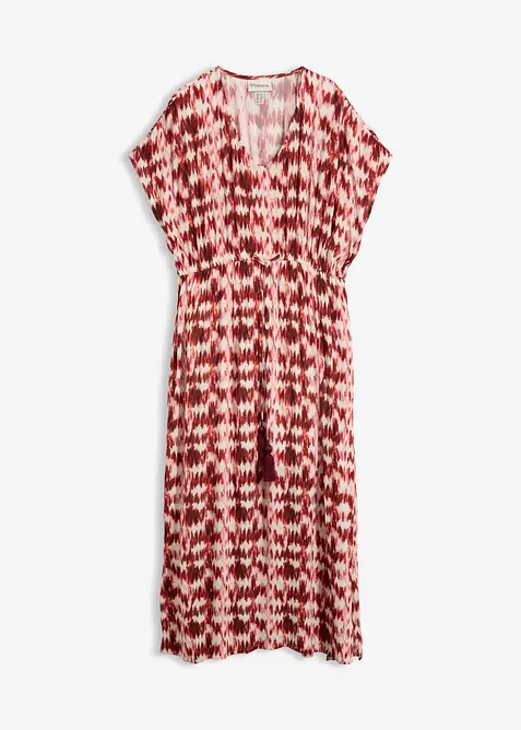Maxikleid aus strukturierter Viskose in weiß von vorne - bonprix