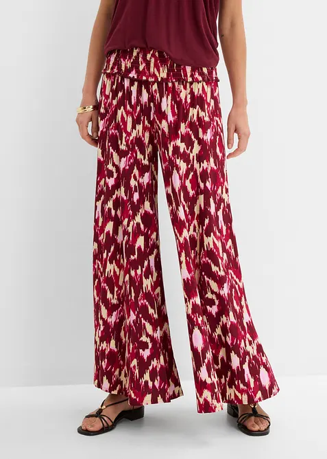 Palazzo-Hose aus fließender Viskose in pink von vorne - bonprix