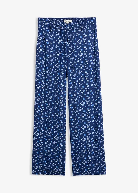Schlupfhose  aus reiner Viskose in blau von vorne - bonprix