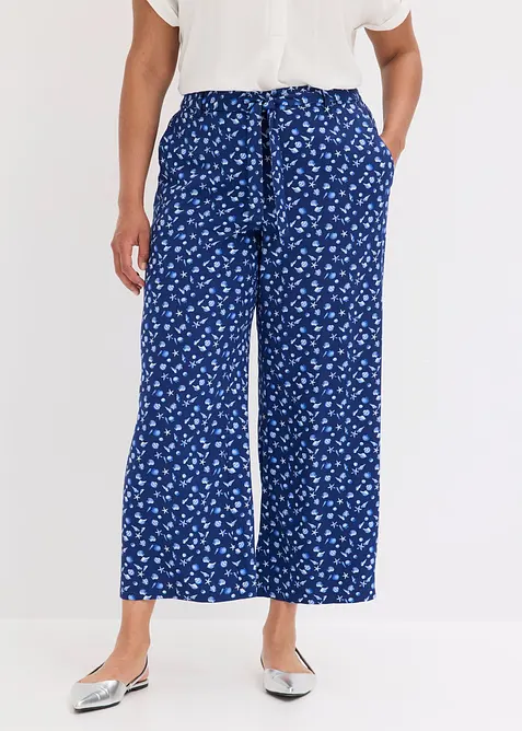 Schlupfhose  aus reiner Viskose in blau von vorne - bonprix